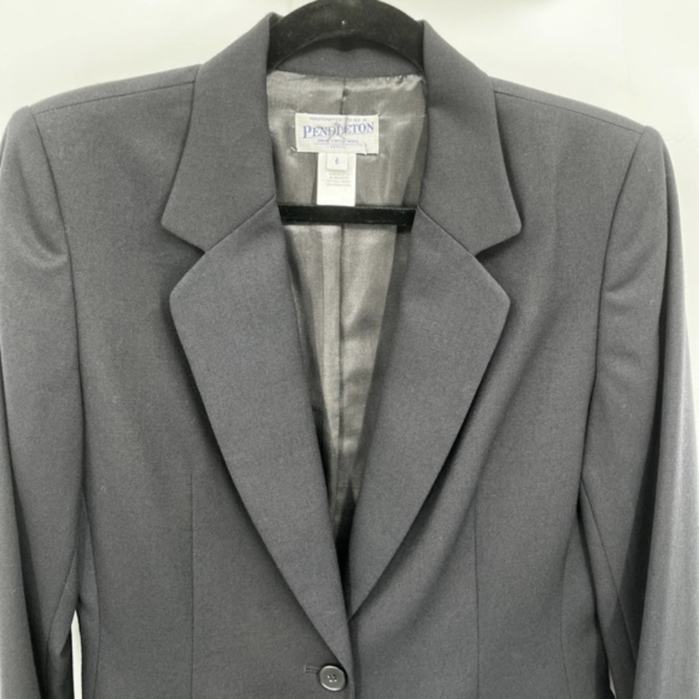 Pendleton 100% Virgin Wool Black Single Button Bl… - image 3